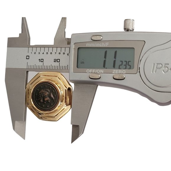 Gold Tone Copper Color Coin Face Clip On Earrings K652 - Picture 6 of 7